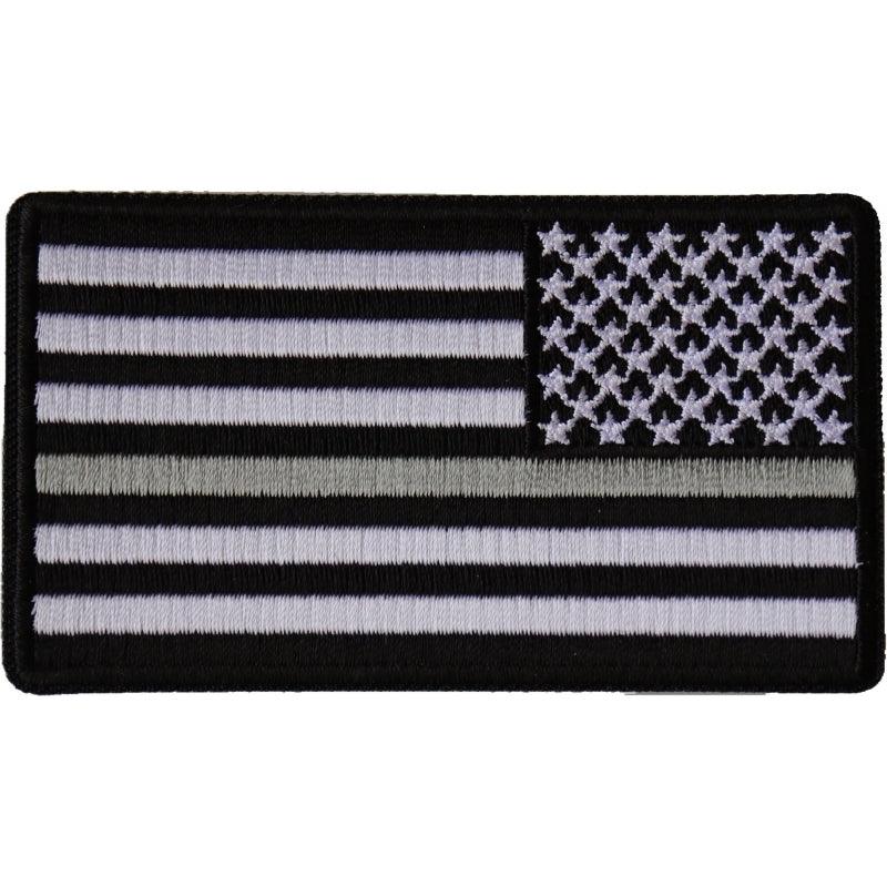 P6678 Reversed Silver Line Corrections Officer American Flag Patch - Wind Angels