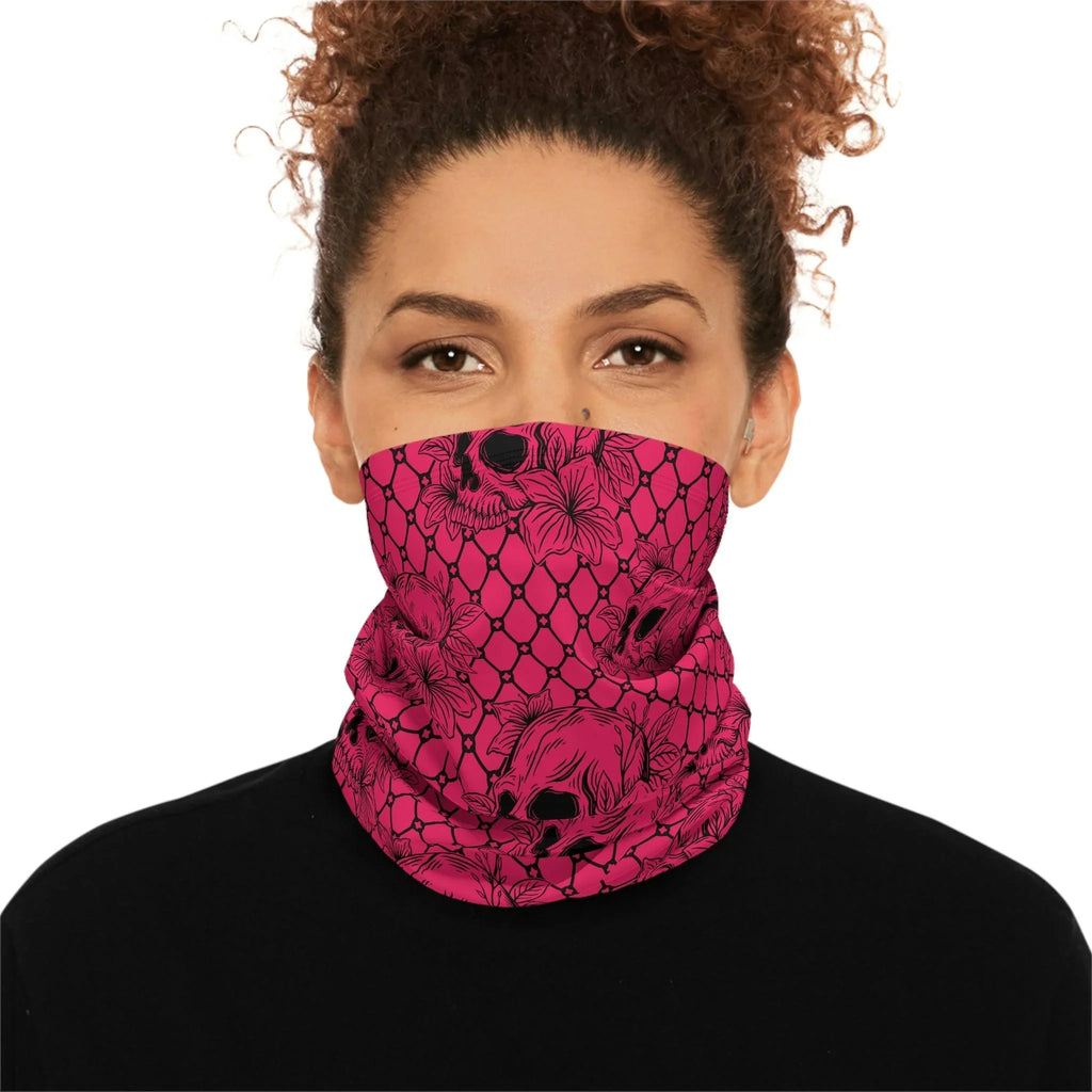 Pink Skulls and Blooms Gaiter - Wind Angels