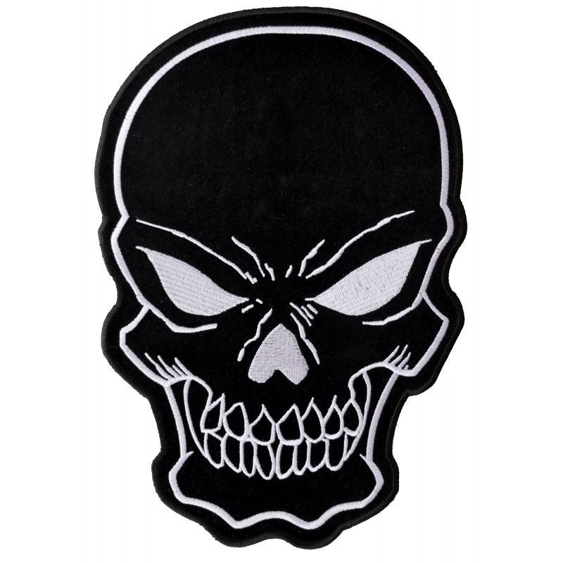 PL3422 Black Skull Embroidered Iron on Patch - Wind Angels