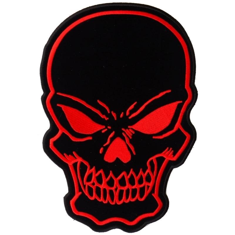 PL6332 Red Skull Embroidered Iron on Patch - Wind Angels