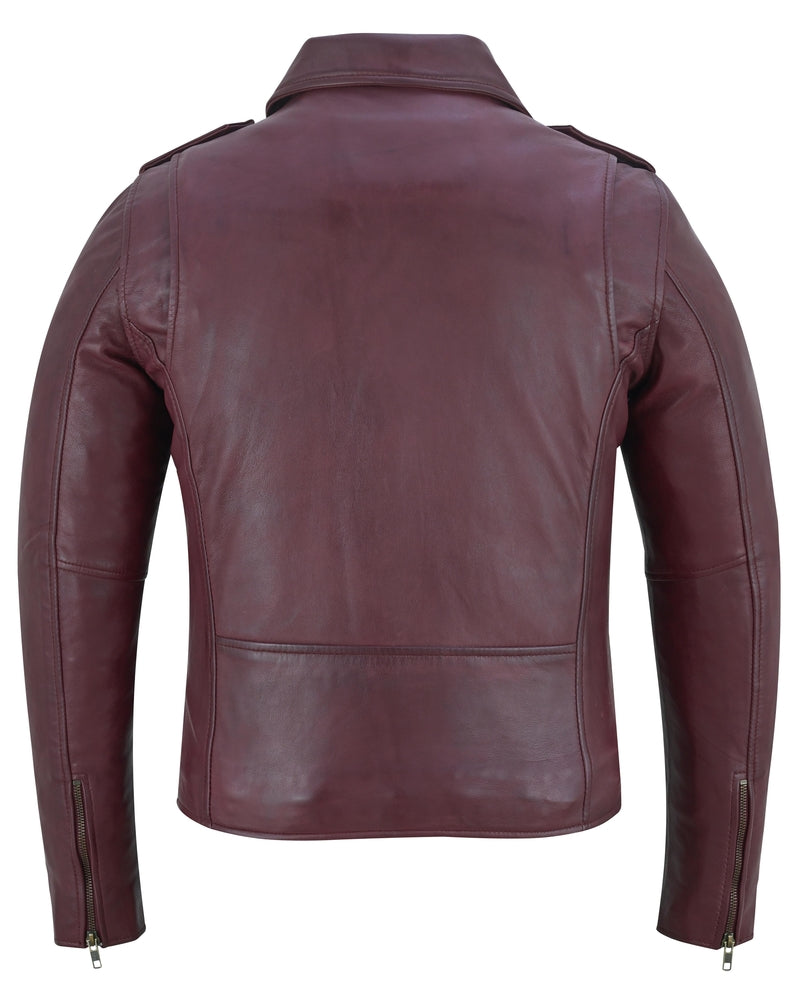 Rose Glow Women's Oxblood Fashion Leather Jacket