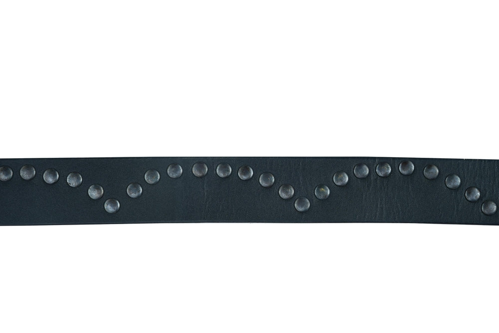 BLT2014 Super Cool Curved Pattern Studded Leather Belt