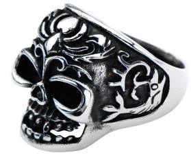 R145 Stainless Steel Fish Tail Skull Biker Ring - Wind Angels