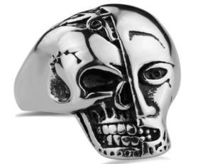 R181 Stainless Steel Terminator Skull Face Biker Ring - Wind Angels