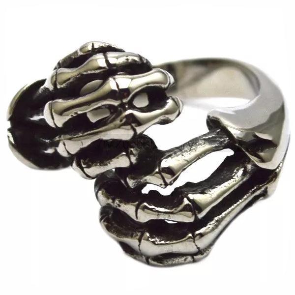 R3002 Stainless Steel Skull Fingers Biker Ring - Wind Angels
