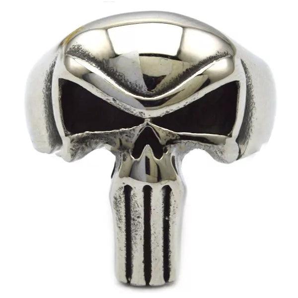 R3003 Punisher Skull Stainless Steel Biker Ring - Wind Angels