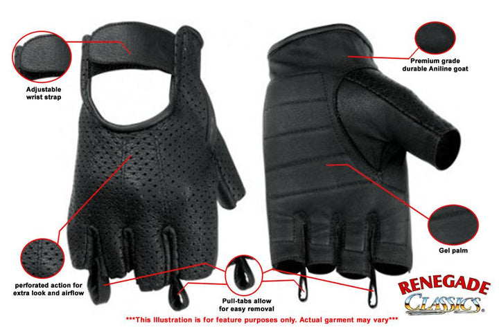 RC14 Perforated Fingerless Glove - Wind Angels