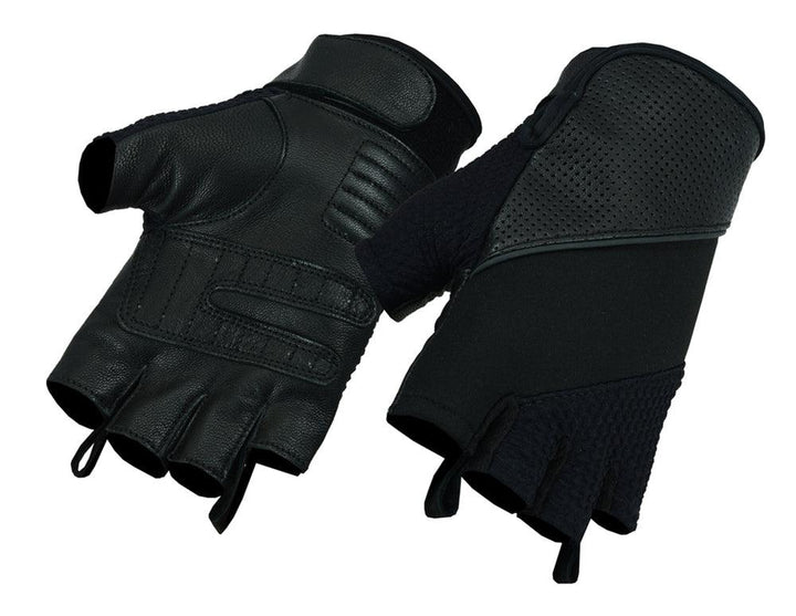 RC7 Leather/ Textile Fingerless Glove - Wind Angels