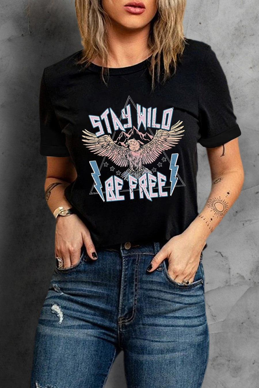 STAY WILD BE FREE Graphic Tee - Wind Angels