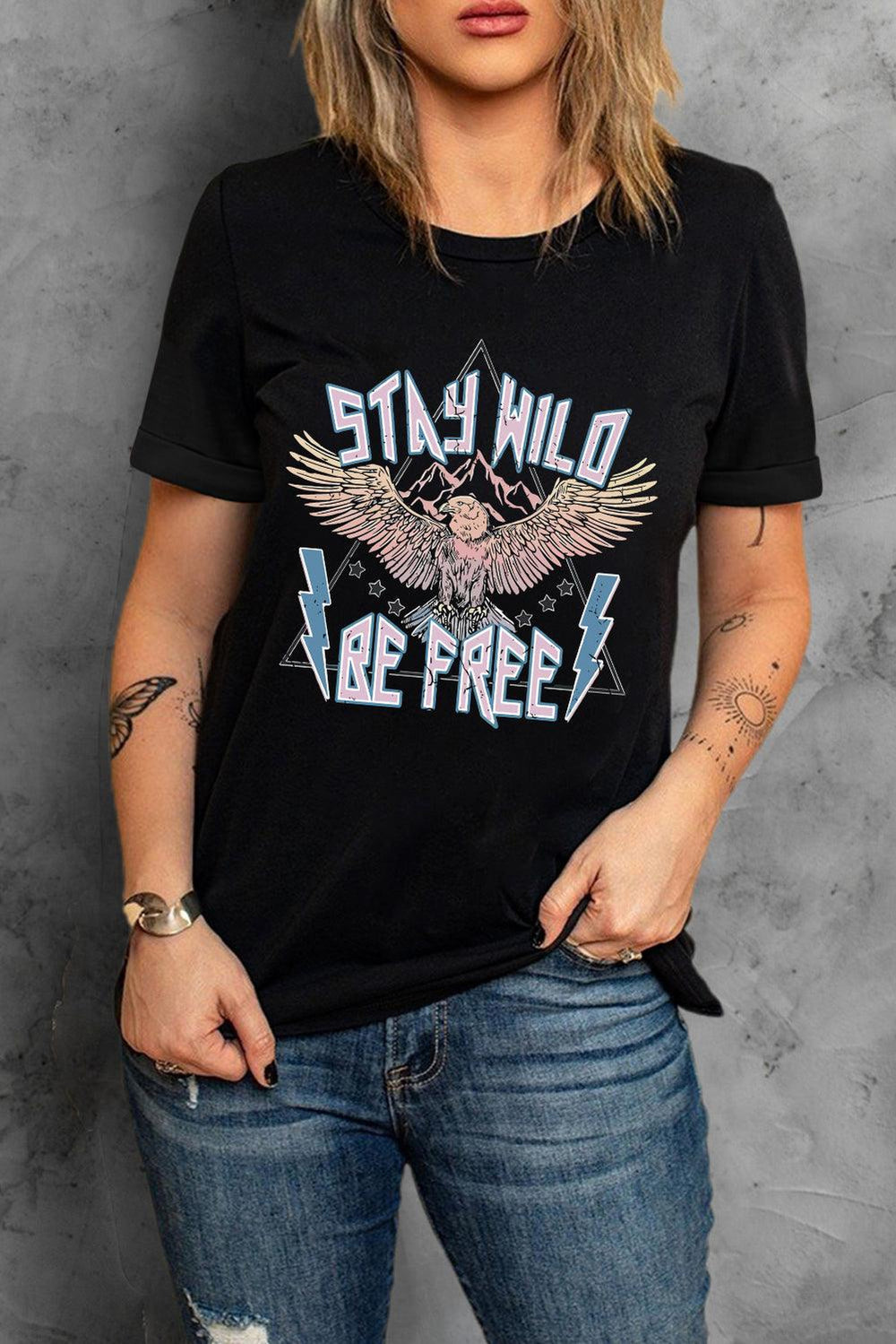 STAY WILD BE FREE Graphic Tee - Wind Angels