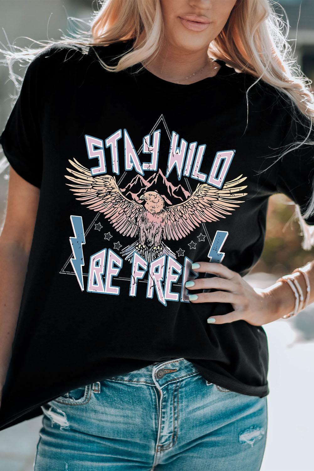 STAY WILD BE FREE Graphic Tee – Wind Angels