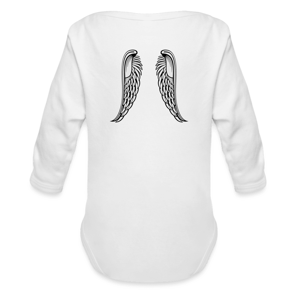 Vroom Long Sleeve Baby Bodysuit - white