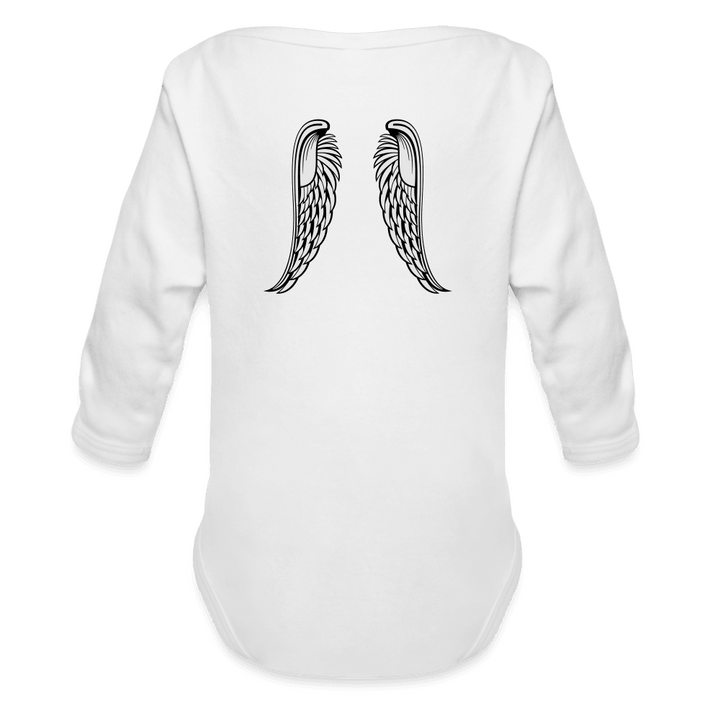 Vroom Long Sleeve Baby Bodysuit - white