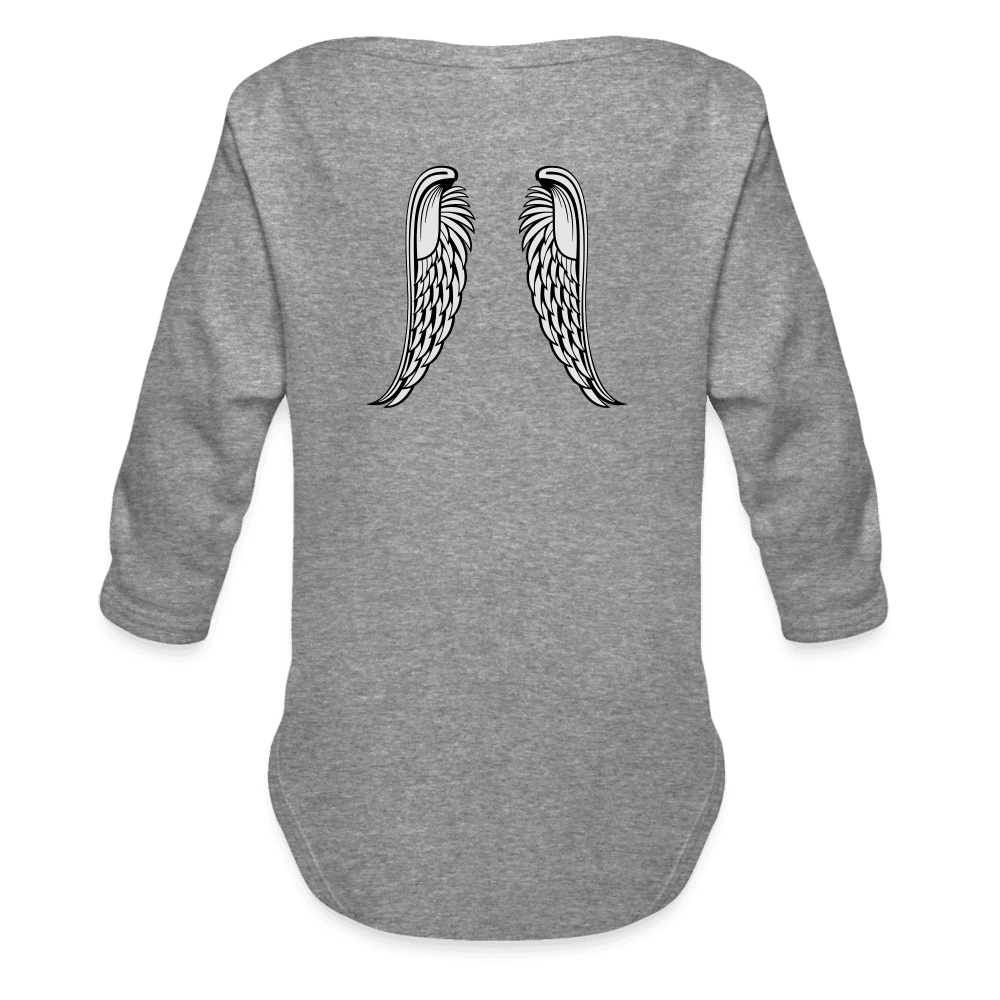 Vroom Long Sleeve Baby Bodysuit - heather grey