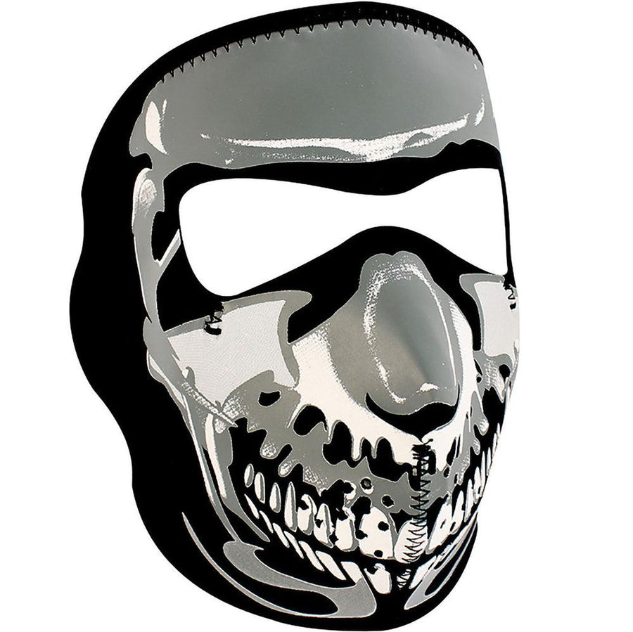 WNFM023 ZAN® Full Mask- Neoprene- Chrome Skull - Wind Angels