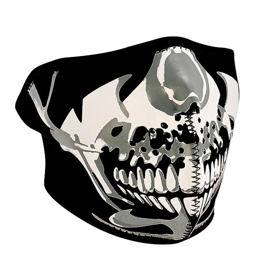 WNFM023H ZAN® Half Mask- Neoprene- Chrome Skull - Wind Angels
