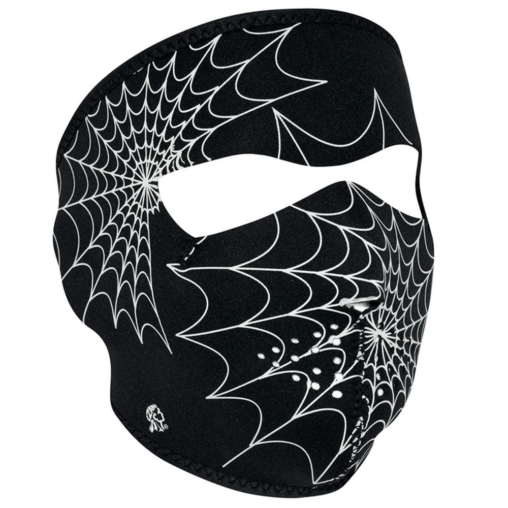 WNFM057G ZAN® Full Mask- Neoprene- Spider Web, Glow in the Dark - Wind Angels