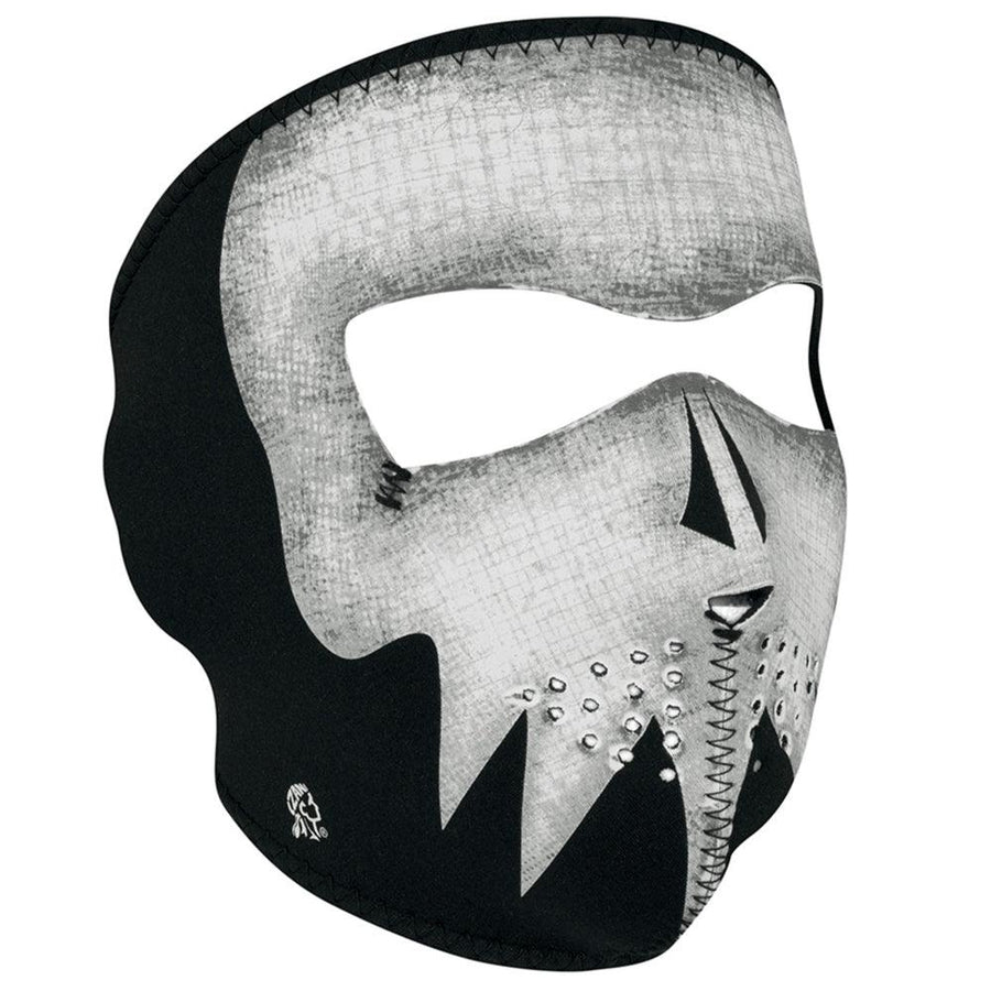 WNFM081G ZAN® Full Mask- Neoprene- Gray Skull, Glow in the Dark - Wind Angels