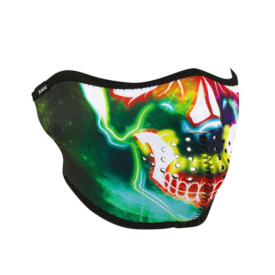 WNFM098H ZAN® Half Mask- Neoprene- Neon Skull - Wind Angels