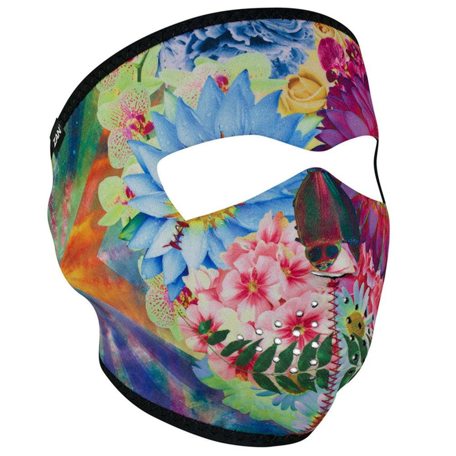 WNFM182 ZAN® Full Mask- Neoprene- Flower Skull - Wind Angels